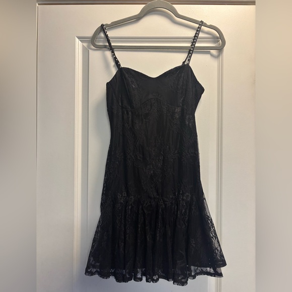 Altar'd State Dresses & Skirts - Altar’d State Black Lace Mini Dress with Spaghetti Straps Size Small